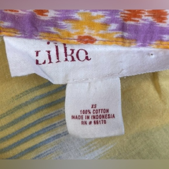 Lilka for Anthropologie Ikat Floral Print Sleeveless Cotton Dress - Size XS - Picture 4 of 9
